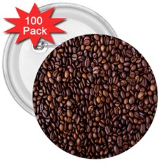 Coffee Beans Food Texture 3  Buttons (100 Pack)  by artworkshop