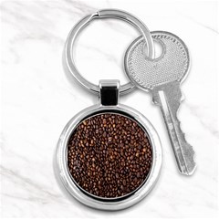 Coffee Beans Food Texture Key Chain (round) by artworkshop