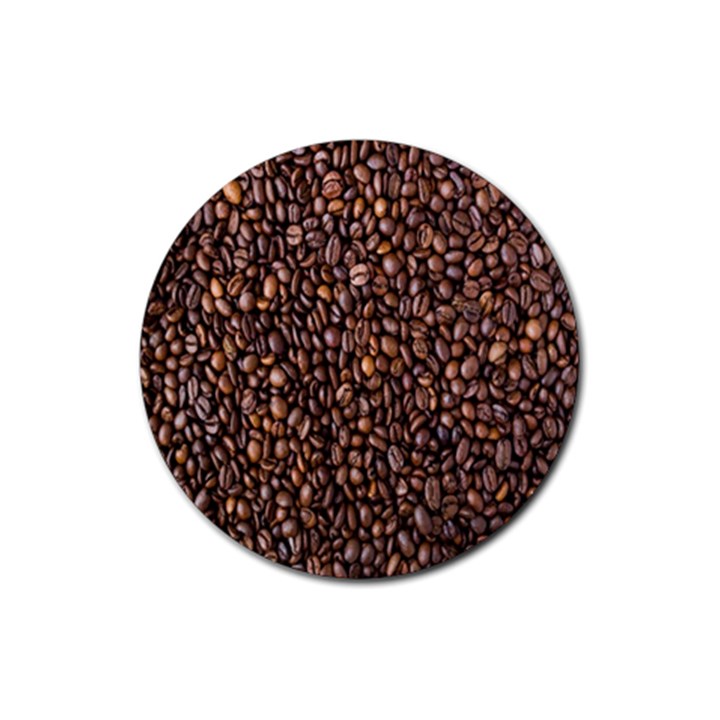 Coffee Beans Food Texture Rubber Coaster (Round)