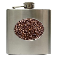 Coffee Beans Food Texture Hip Flask (6 Oz) by artworkshop