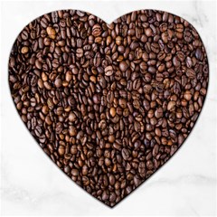 Coffee Beans Food Texture Jigsaw Puzzle (heart) by artworkshop