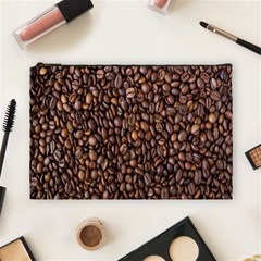 Coffee Beans Food Texture Cosmetic Bag (large) by artworkshop