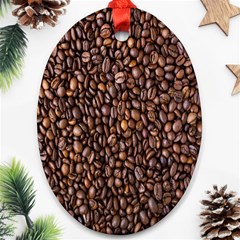 Coffee Beans Food Texture Ornament (oval) by artworkshop