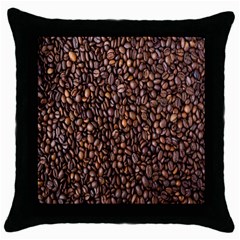 Coffee Beans Food Texture Throw Pillow Case (black) by artworkshop