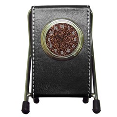 Coffee Beans Food Texture Pen Holder Desk Clock by artworkshop