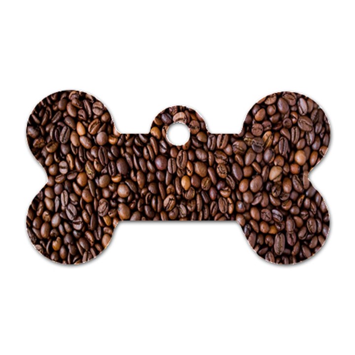 Coffee Beans Food Texture Dog Tag Bone (One Side)