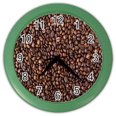 Coffee Beans Food Texture Color Wall Clock by artworkshop