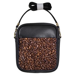 Coffee Beans Food Texture Girls Sling Bag by artworkshop