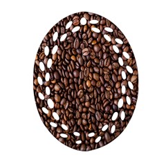 Coffee Beans Food Texture Ornament (oval Filigree) by artworkshop