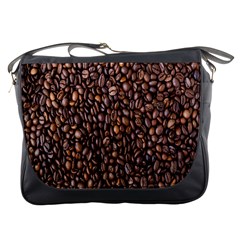 Coffee Beans Food Texture Messenger Bag by artworkshop