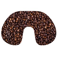 Coffee Beans Food Texture Travel Neck Pillow by artworkshop