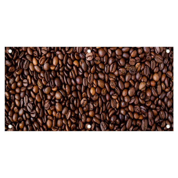 Coffee Beans Food Texture Banner and Sign 4  x 2 