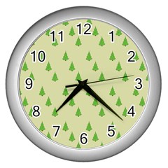 Christmas Wrapping Paper  Wall Clock (silver)