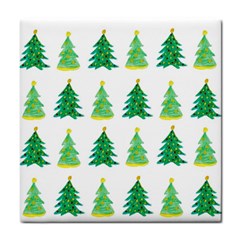 Christmas Trees Watercolor Decoration Tile Coaster