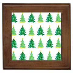 Christmas Trees Watercolor Decoration Framed Tile