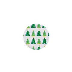 Christmas Trees Watercolor Decoration 1  Mini Buttons by artworkshop