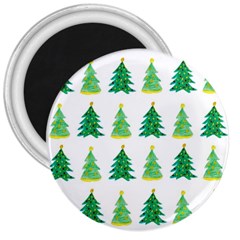 Christmas Trees Watercolor Decoration 3  Magnets