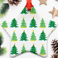 Christmas Trees Watercolor Decoration Ornament (Star)