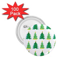 Christmas Trees Watercolor Decoration 1 75  Buttons (100 Pack)  by artworkshop