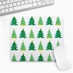 Christmas Trees Watercolor Decoration Large Mousepads