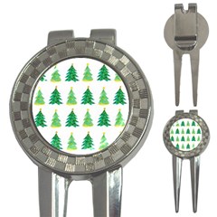 Christmas Trees Watercolor Decoration 3-in-1 Golf Divots