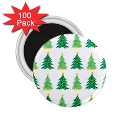 Christmas Trees Watercolor Decoration 2 25  Magnets (100 Pack)  by artworkshop