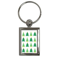 Christmas Trees Watercolor Decoration Key Chain (rectangle) by artworkshop