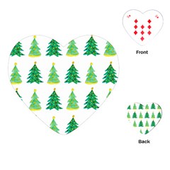 Christmas Trees Watercolor Decoration Playing Cards Single Design (Heart)