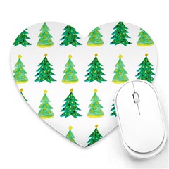 Christmas Trees Watercolor Decoration Heart Mousepads