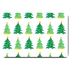 Christmas Trees Watercolor Decoration Large Doormat 