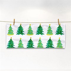 Christmas Trees Watercolor Decoration Hand Towel