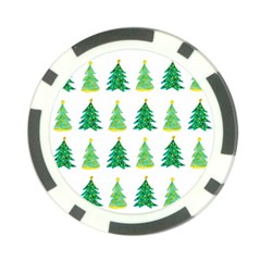 Christmas Trees Watercolor Decoration Poker Chip Card Guard (10 pack)