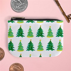 Christmas Trees Watercolor Decoration Mini Coin Purse