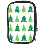 Christmas Trees Watercolor Decoration Compact Camera Leather Case Front