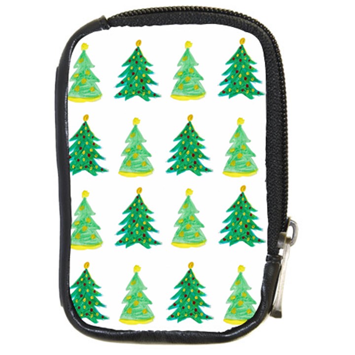 Christmas Trees Watercolor Decoration Compact Camera Leather Case