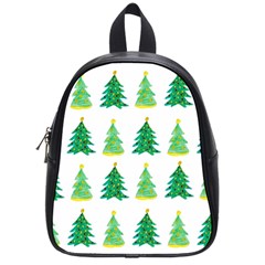 Christmas Trees Watercolor Decoration School Bag (small) by artworkshop