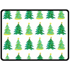 Christmas Trees Watercolor Decoration Fleece Blanket (Large) 