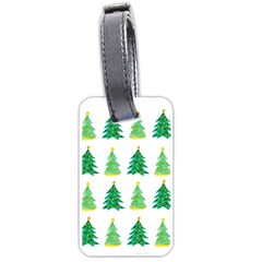 Christmas Trees Watercolor Decoration Luggage Tag (one Side) by artworkshop