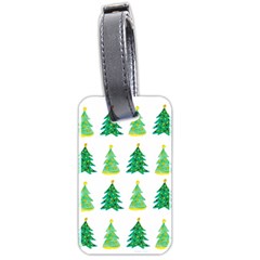 Christmas Trees Watercolor Decoration Luggage Tag (two Sides) by artworkshop