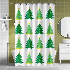 Christmas Trees Watercolor Decoration Shower Curtain 48  x 72  (Small) 