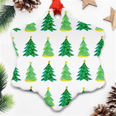 Christmas Trees Watercolor Decoration Ornament (Snowflake)