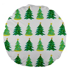 Christmas Trees Watercolor Decoration Large 18  Premium Round Cushions