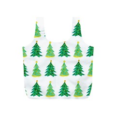 Christmas Trees Watercolor Decoration Full Print Recycle Bag (S)