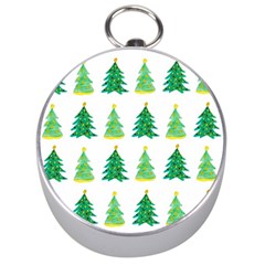 Christmas Trees Watercolor Decoration Silver Compasses by artworkshop