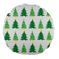 Christmas Trees Watercolor Decoration Large 18  Premium Flano Round Cushions