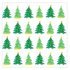 Christmas Trees Watercolor Decoration Square Satin Scarf (36  x 36 )