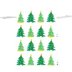 Christmas Trees Watercolor Decoration  Lightweight Drawstring Pouch (XL)