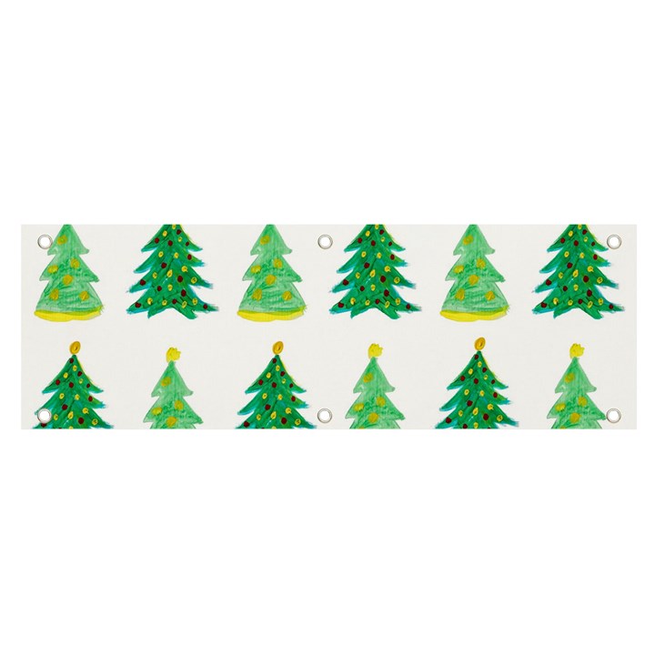 Christmas Trees Watercolor Decoration Banner and Sign 6  x 2 