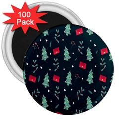 Christmas Pattern Design 3  Magnets (100 Pack) by artworkshop