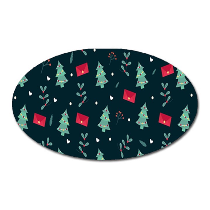 Christmas Pattern Design Oval Magnet